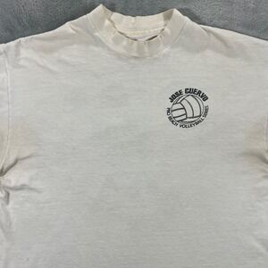 Vintage Jose Cuervo T-Shirt L White 1985 Pro Beach Volleyball Single Stitch Flaw
